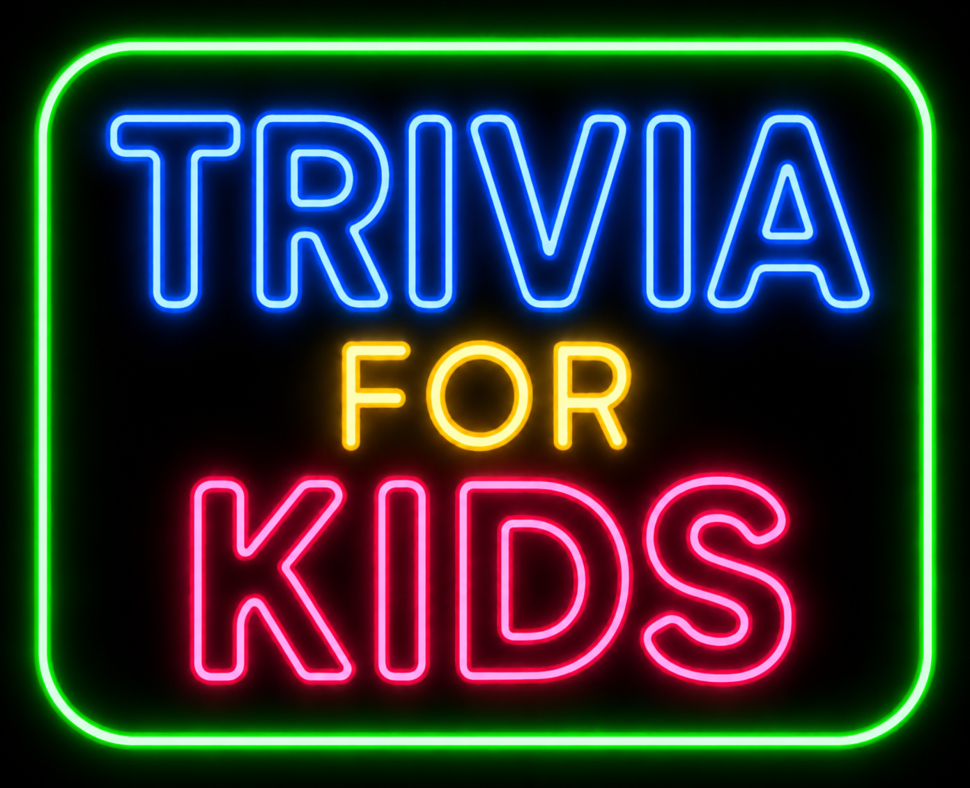TRIVIA FOR KIDS - Premium Neon Artwork