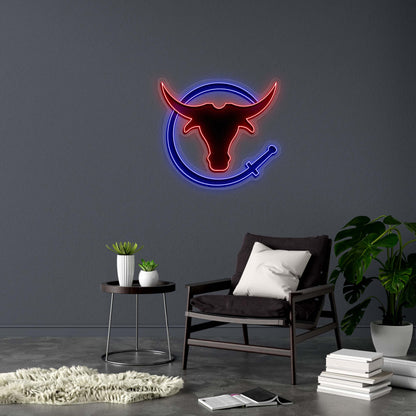 Bull and Blade - Premium Neon Artwork