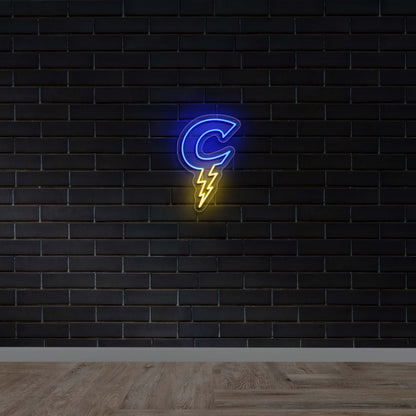 C Lightning Bolt - Premium Neon Artwork