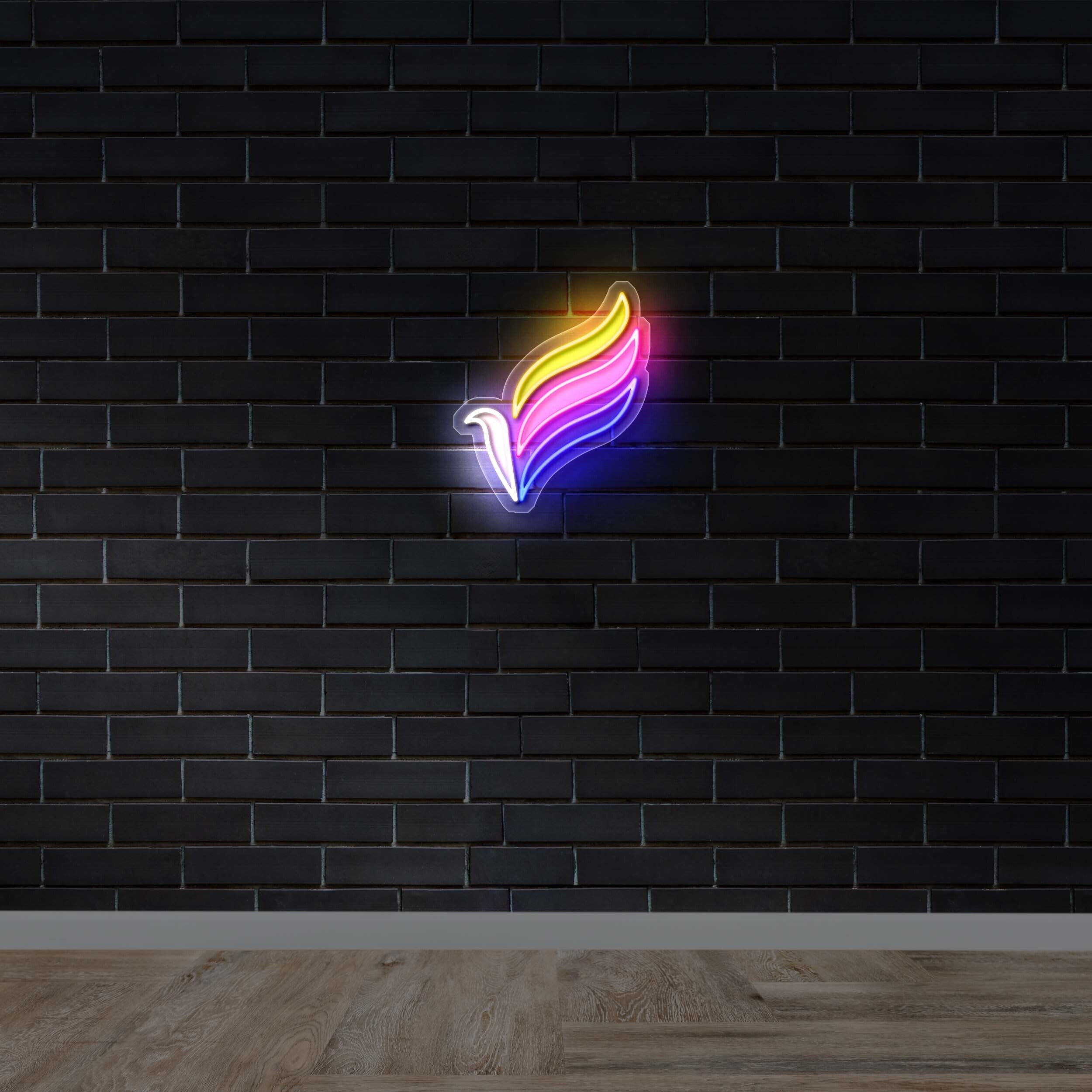 Color Feather Emblem - Premium Neon Artwork