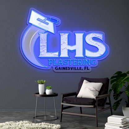 LHS PLASTERING - Premium Neon Artwork