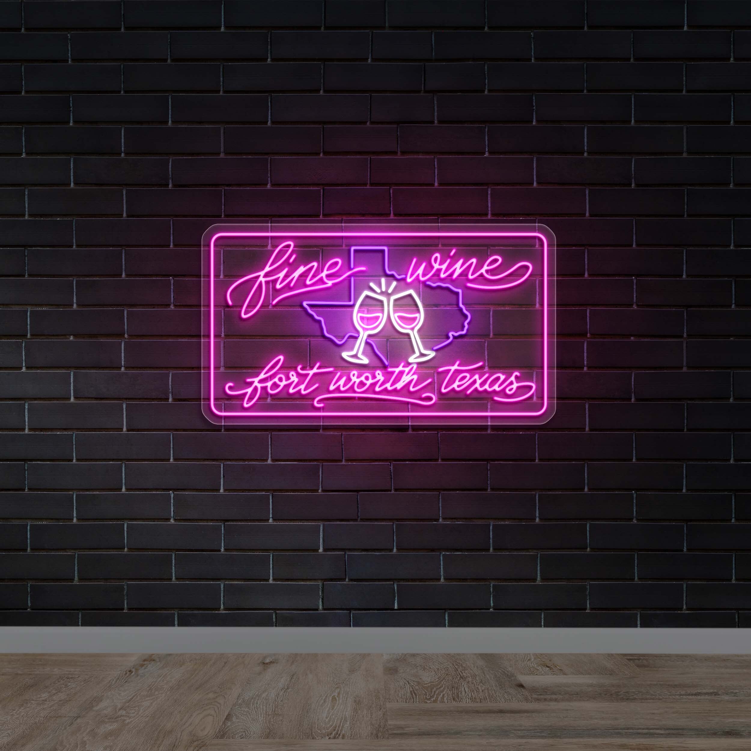 Fine Wine Fort Worth Texas - Premium Neon Artwork
