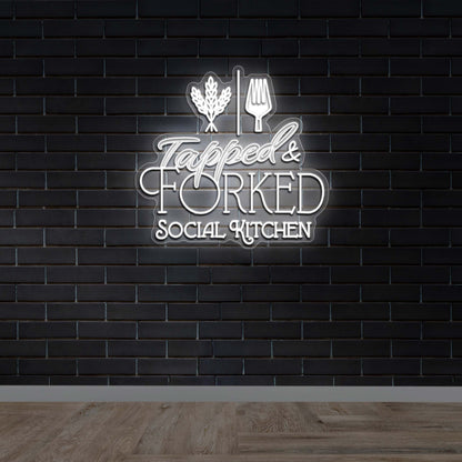 TAPPED FORKED SOCIAL KITCHEN - Premium Neon Artwork