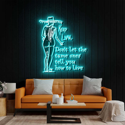 KEEP LIVIN' - Premium Neon Artwork
