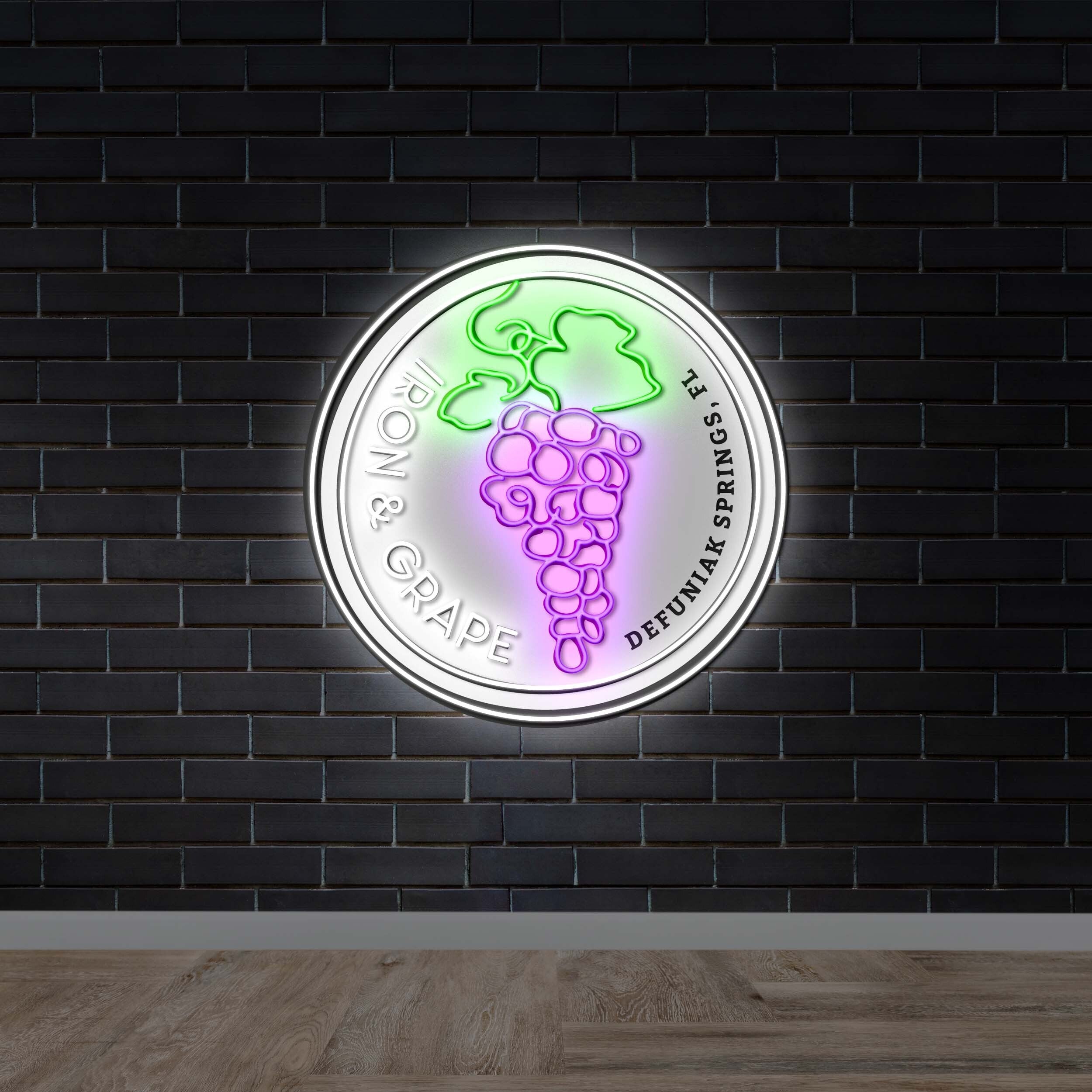 IRON & GRAPE - Premium Neon Artwork