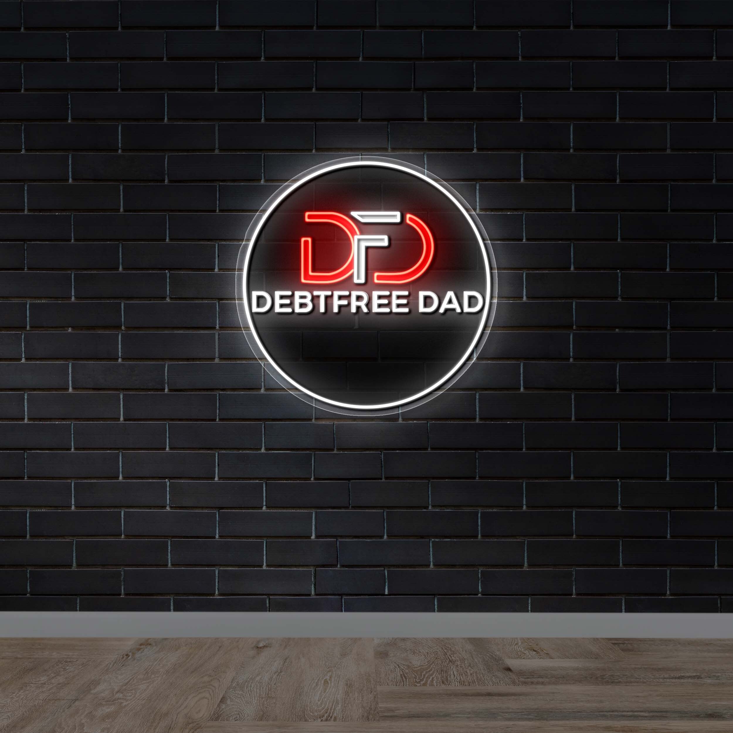 DEBTFREE DAD | Circular Version - Premium Neon Artwork