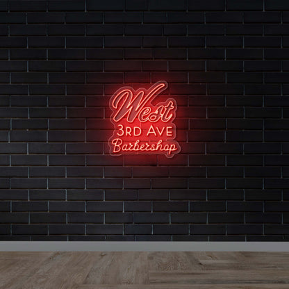 West 3rd Ave Barbershop - Premium Neon Artwork