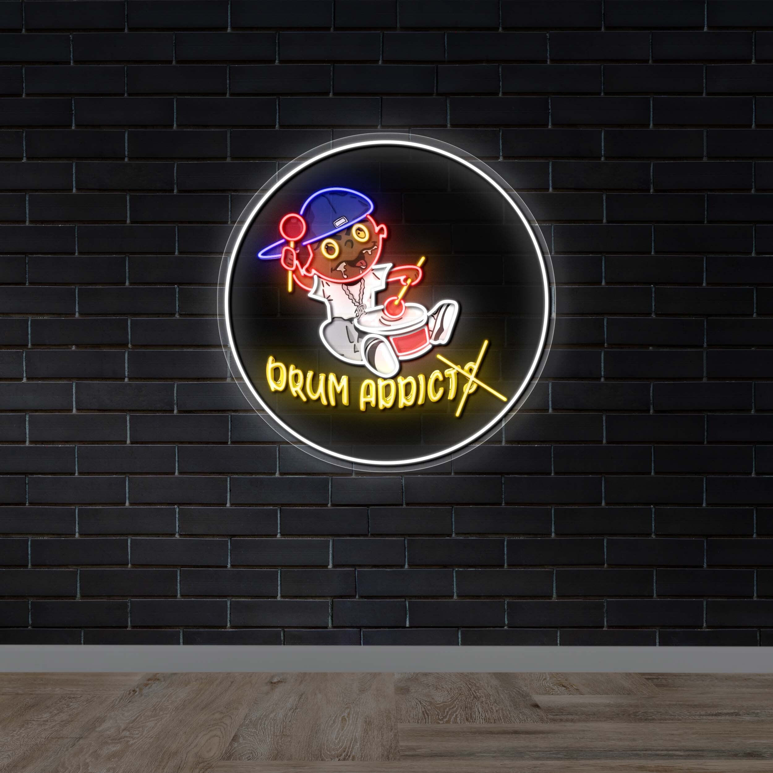 Drum Addicts - Premium Neon Artwork