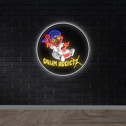 Drum Addicts - Premium Neon Artwork