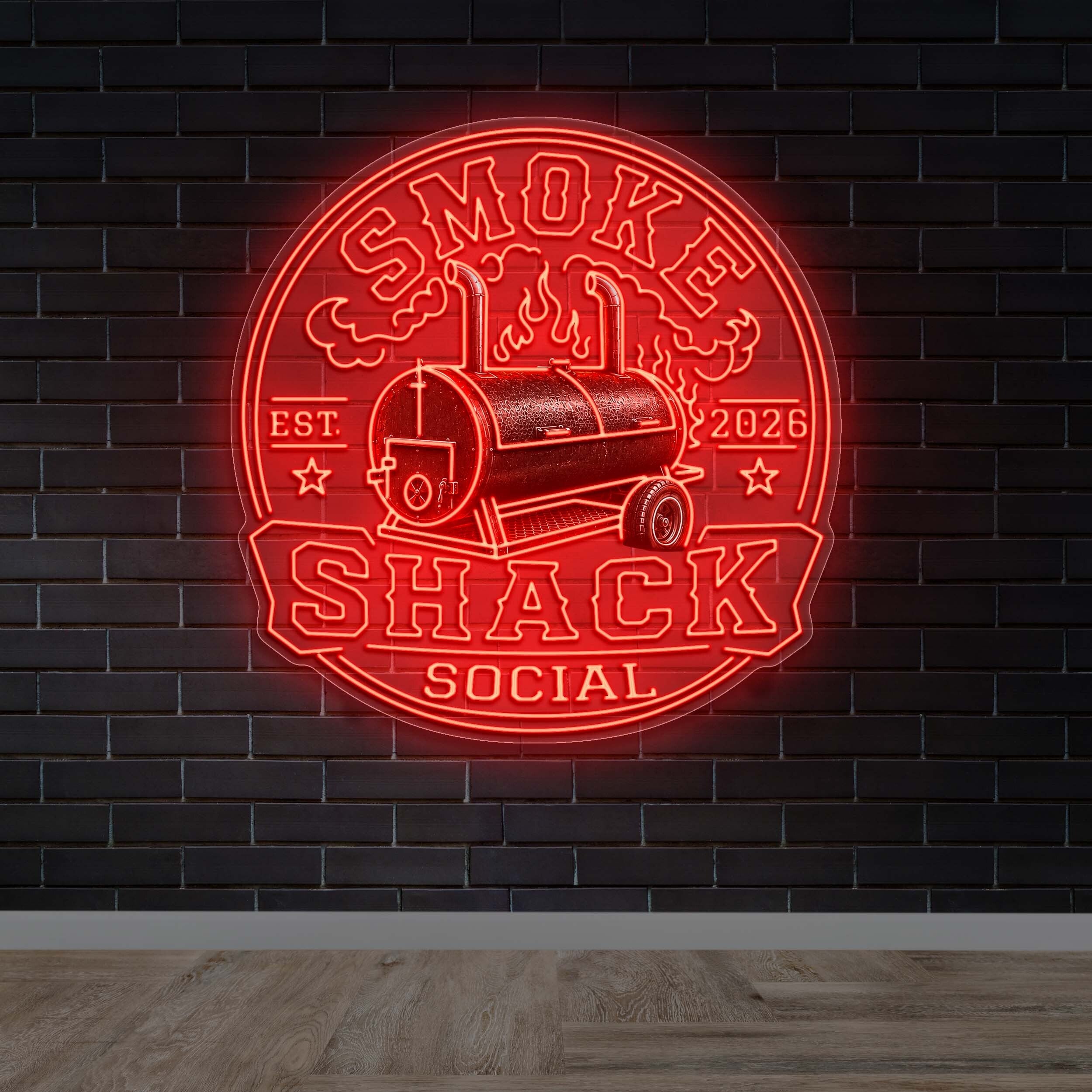 SMOKE SHACK SOCIAL | Circular - Premium Neon Artwork