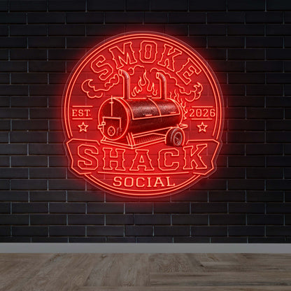 SMOKE SHACK SOCIAL | Circular - Premium Neon Artwork