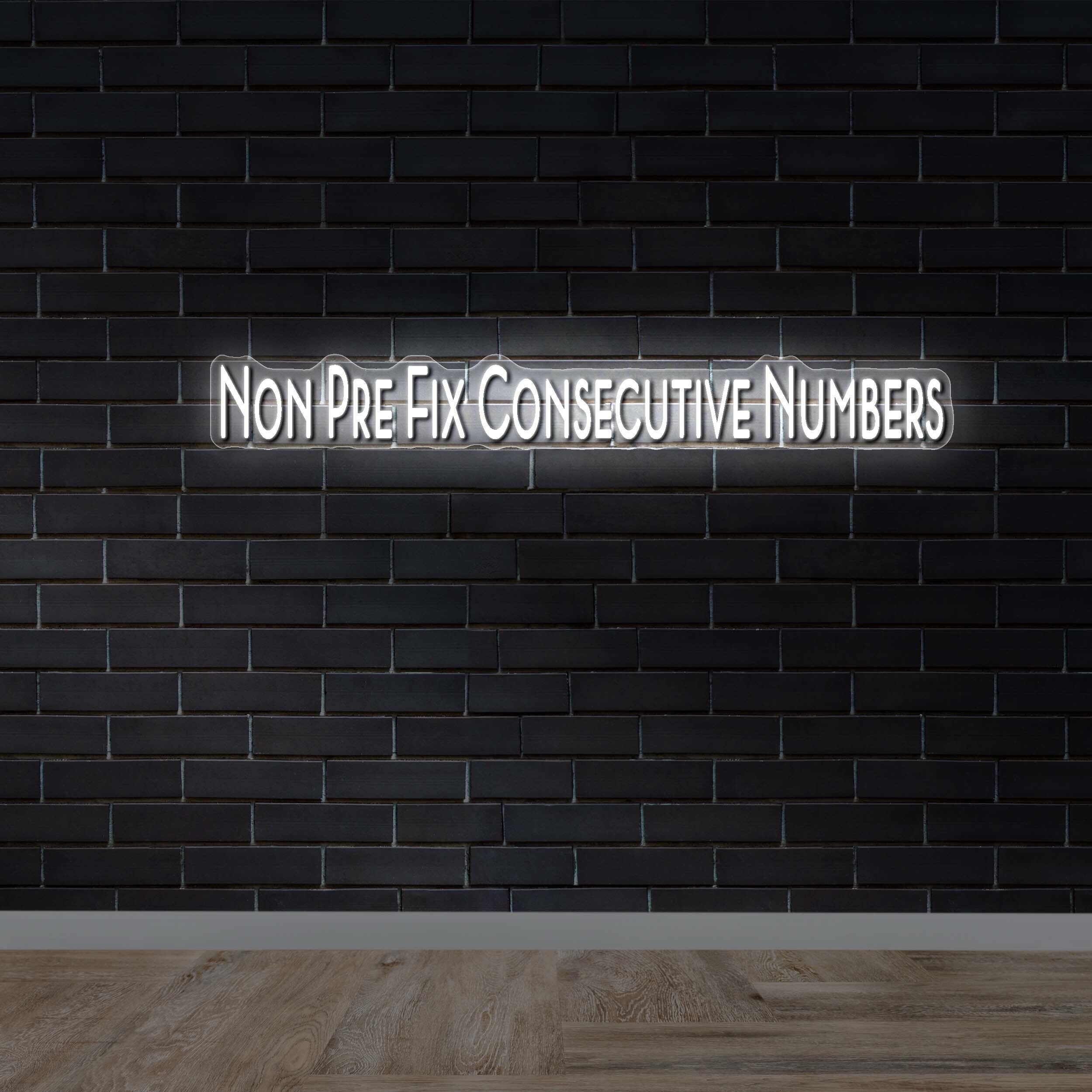 Non Pre Fix Consecutive Numbers - Premium Neon Artwork