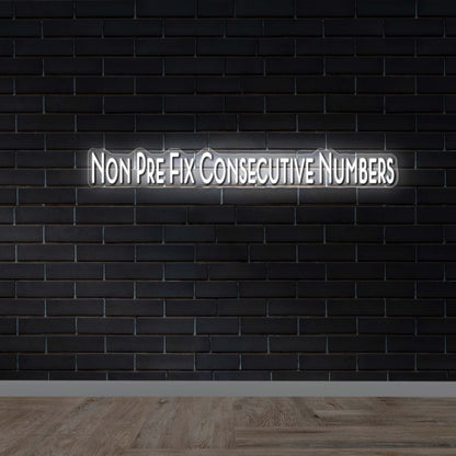 Non Pre Fix Consecutive Numbers - Premium Neon Artwork