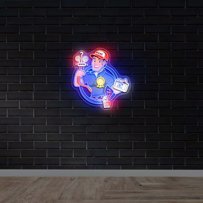 HVAC logo - Premium Neon Artwork