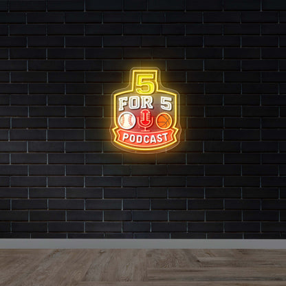 5 for 5 Podcast - Premium Neon Artwork