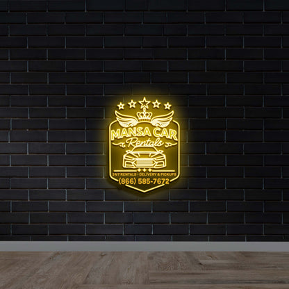 MANSA CAR RENTALS - Premium Neon Artwork