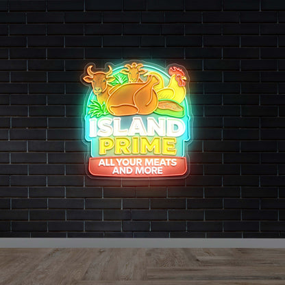 Island Prime Meats Logo - Premium Neon Artwork
