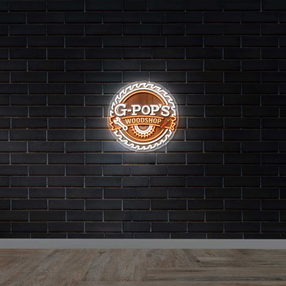 G-POPS Woodshop - Premium Neon Artwork
