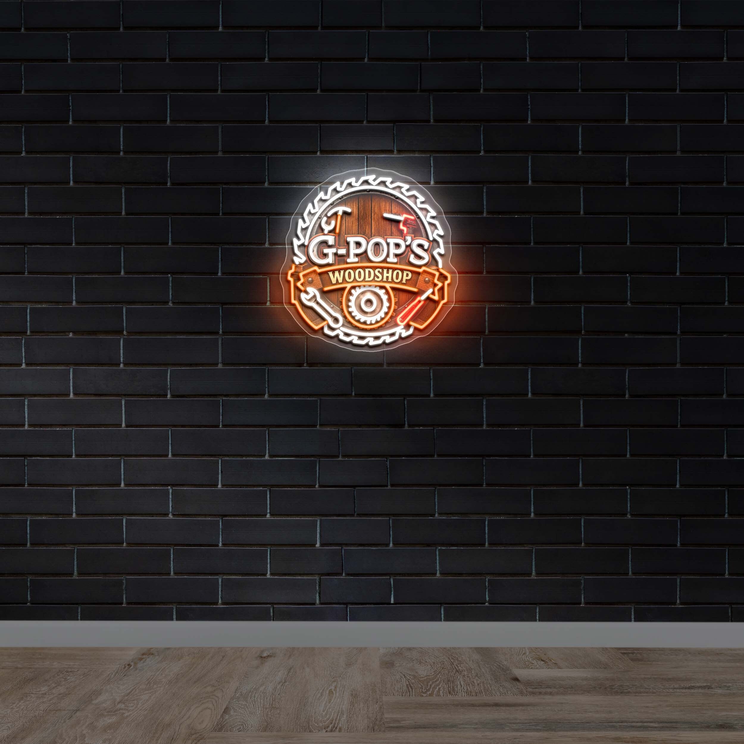 G-POPS Woodshop (version 2) - Premium Neon Artwork