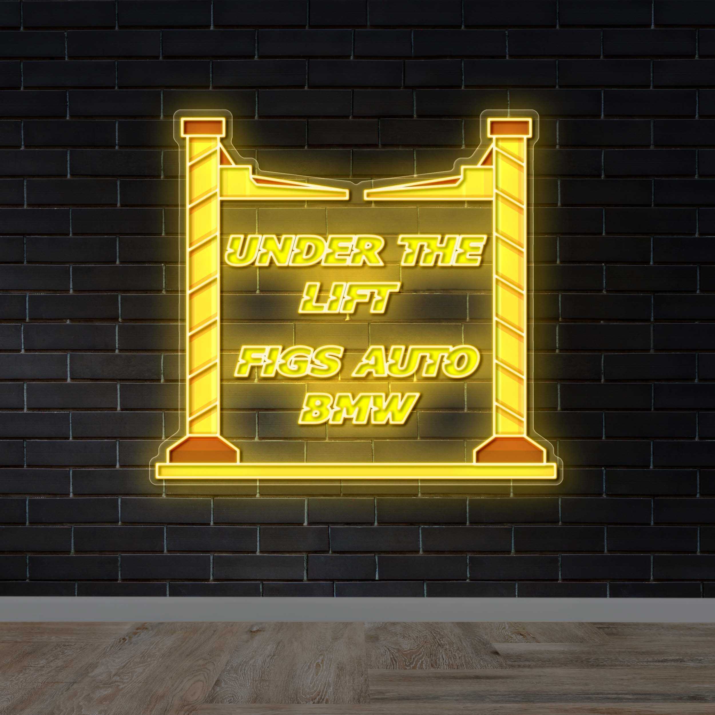 Under The Lift Figs Auto BMW - Premium Neon Artwork
