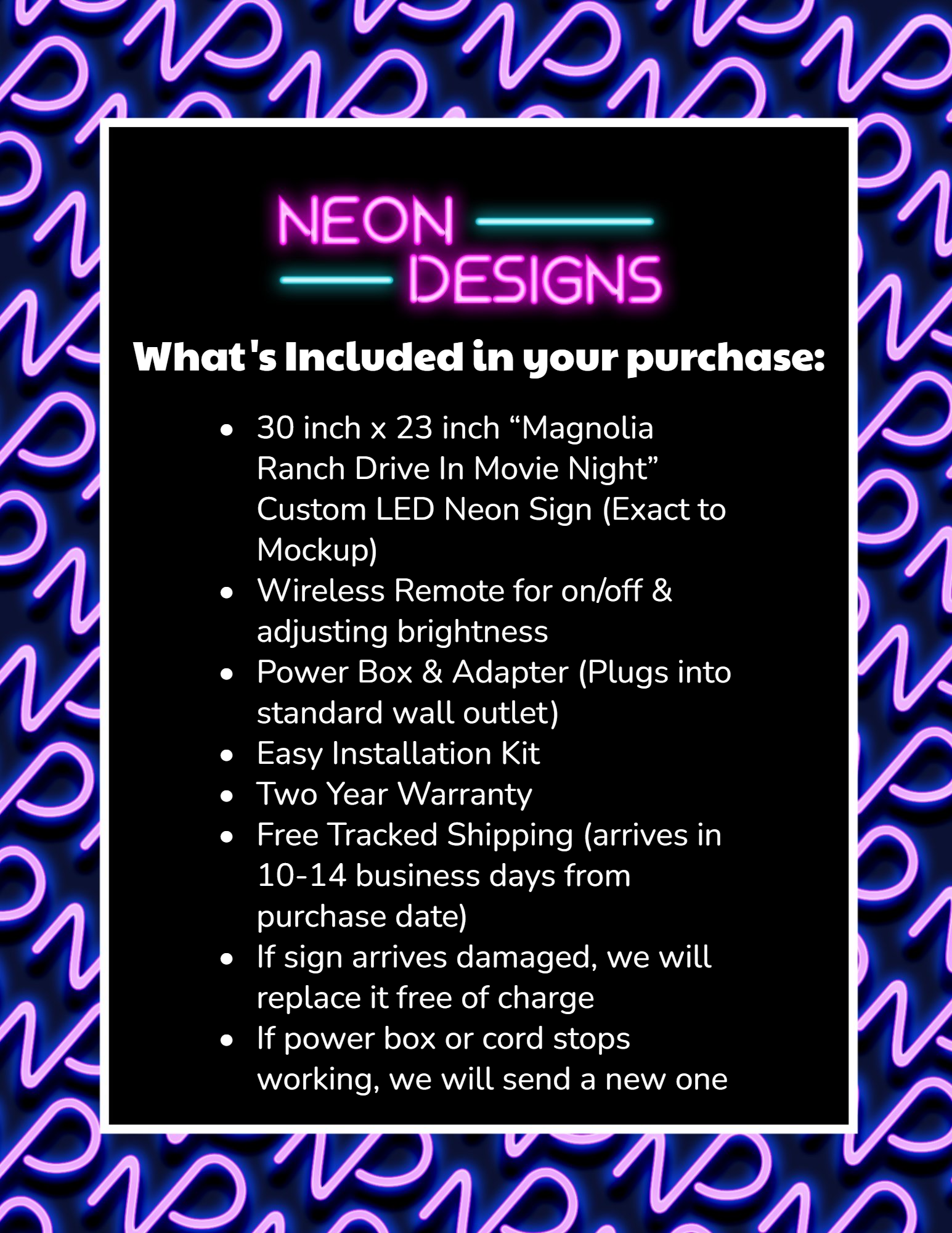 Magnolia Ranch Drive In Movie Night - Premium Neon Artwork