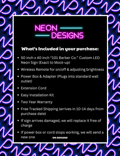 101 Barber Co. - Premium Neon Artwork