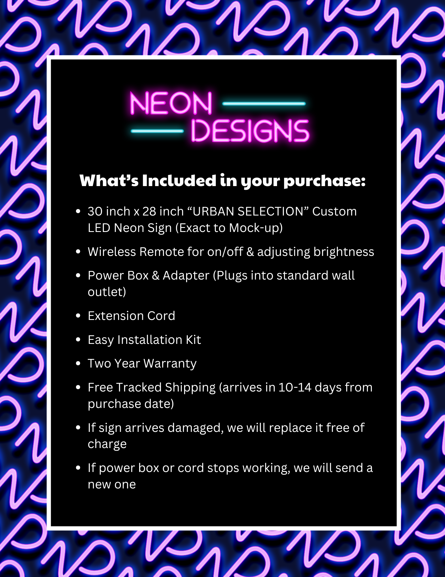 URBAN SELECTION - Premium Neon Artwork