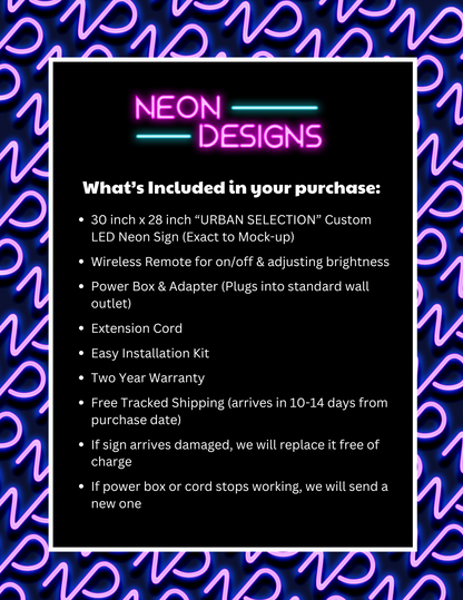 URBAN SELECTION - Premium Neon Artwork