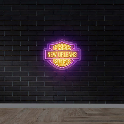 Free New Orleans Rider - Premium Neon Artwork