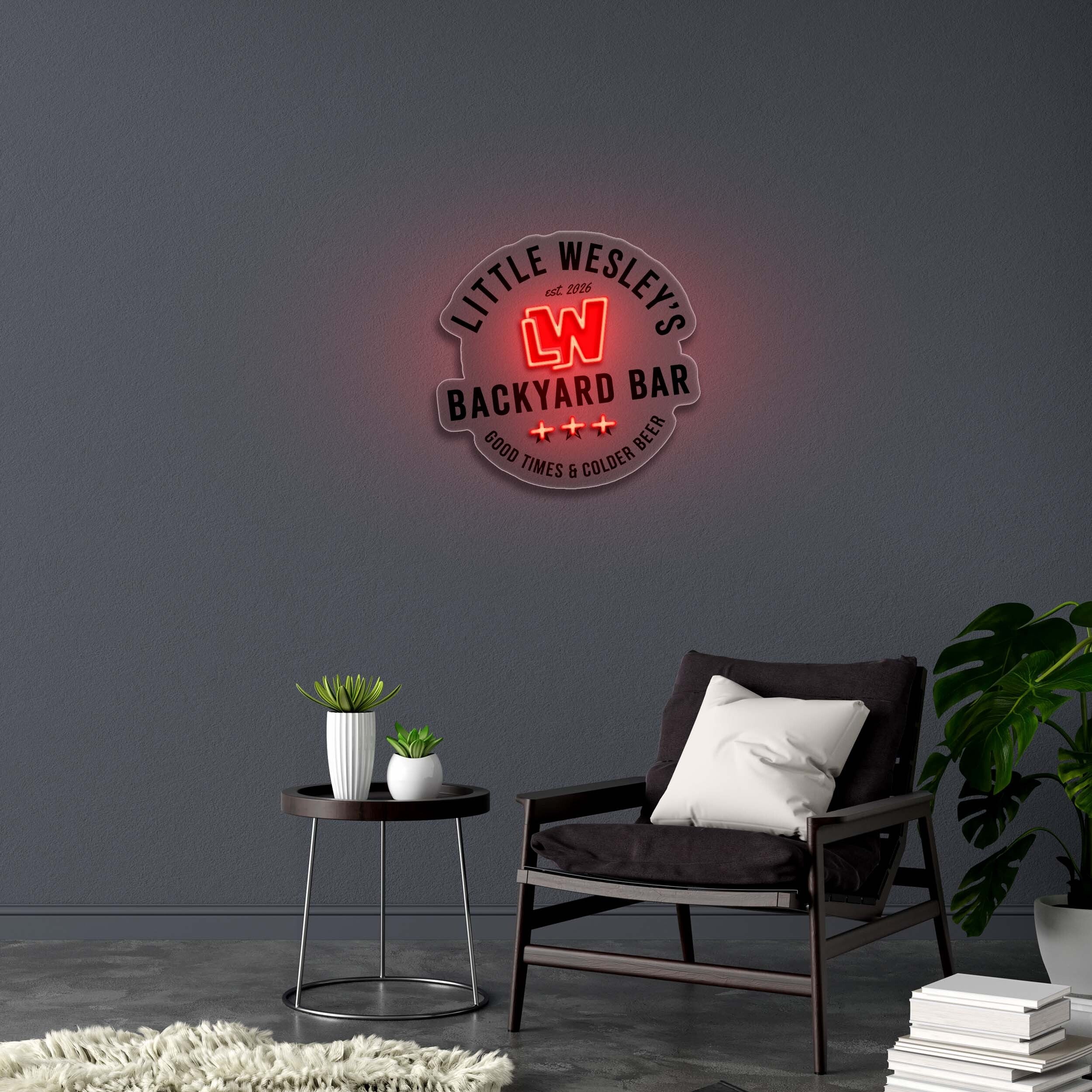  Little Wesley's Backyard Bar - Premium Neon Artwork