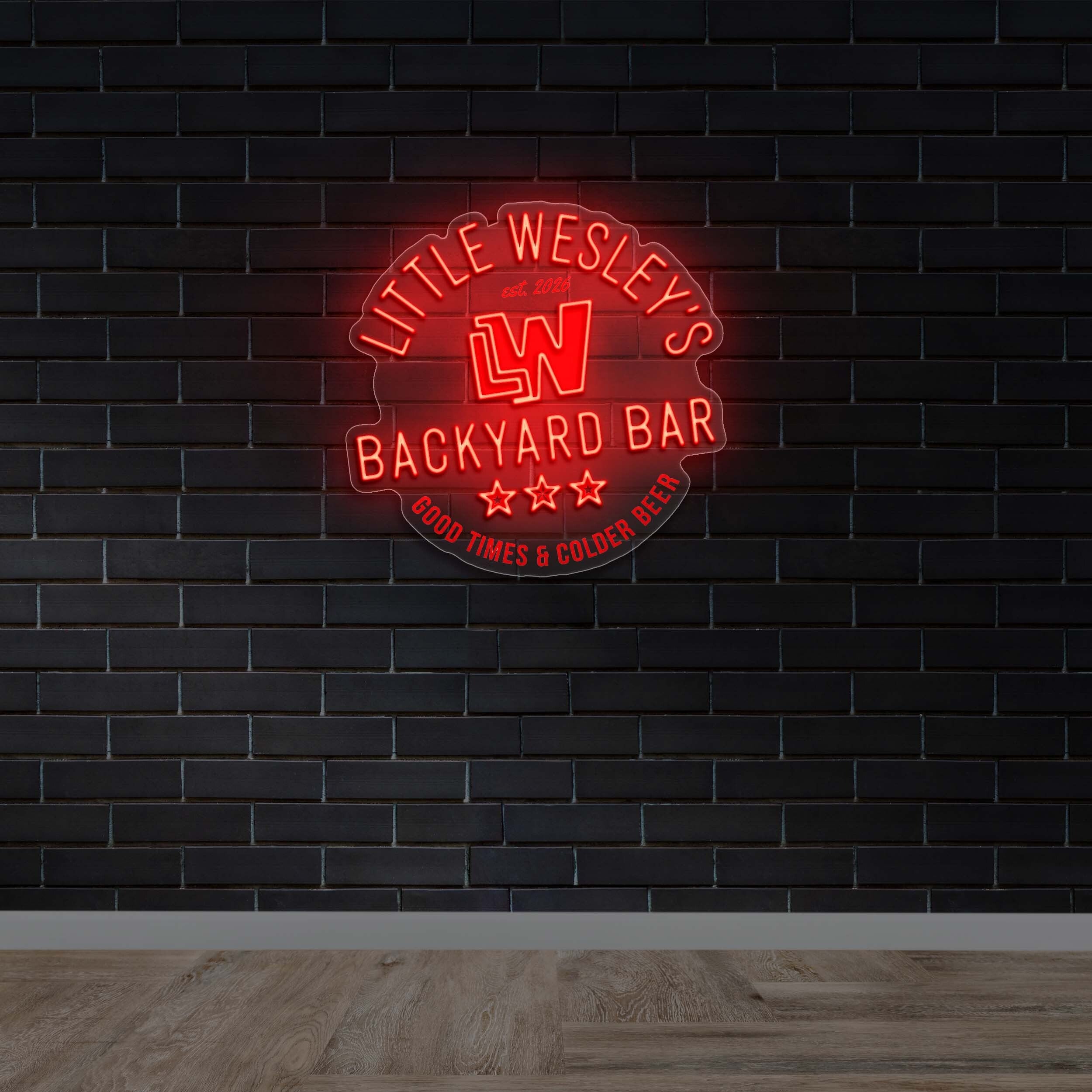  Little Wesley's Backyard Bar - Premium Neon Artwork