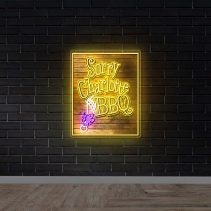 Sorry Charlotte BBQ -  Premium Neon Artwork