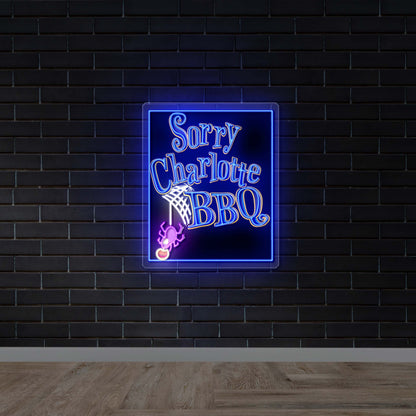 Sorry Charlotte BBQ -  Premium Neon Artwork