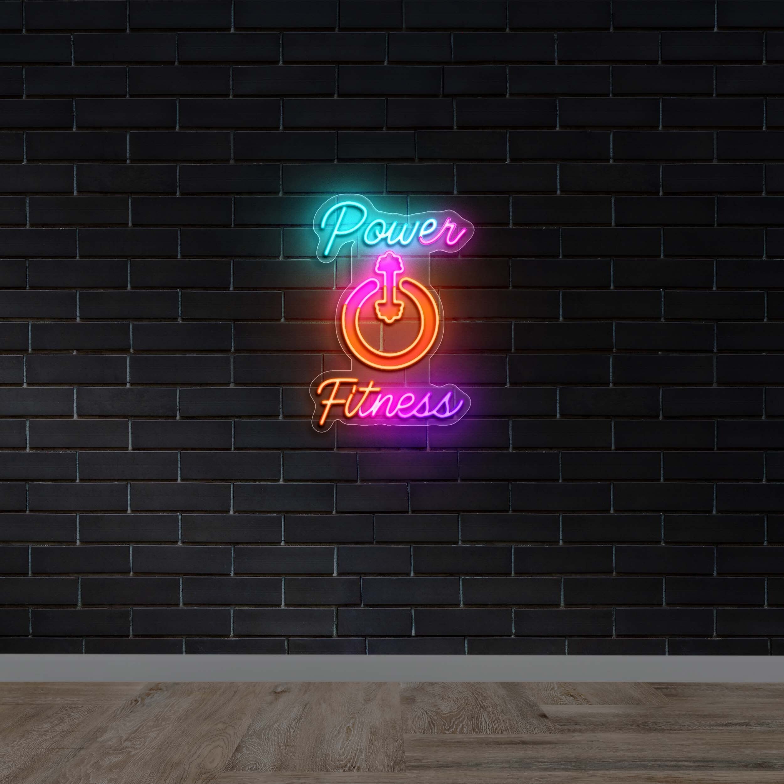 Power Fitness - Premium Neon Artwork