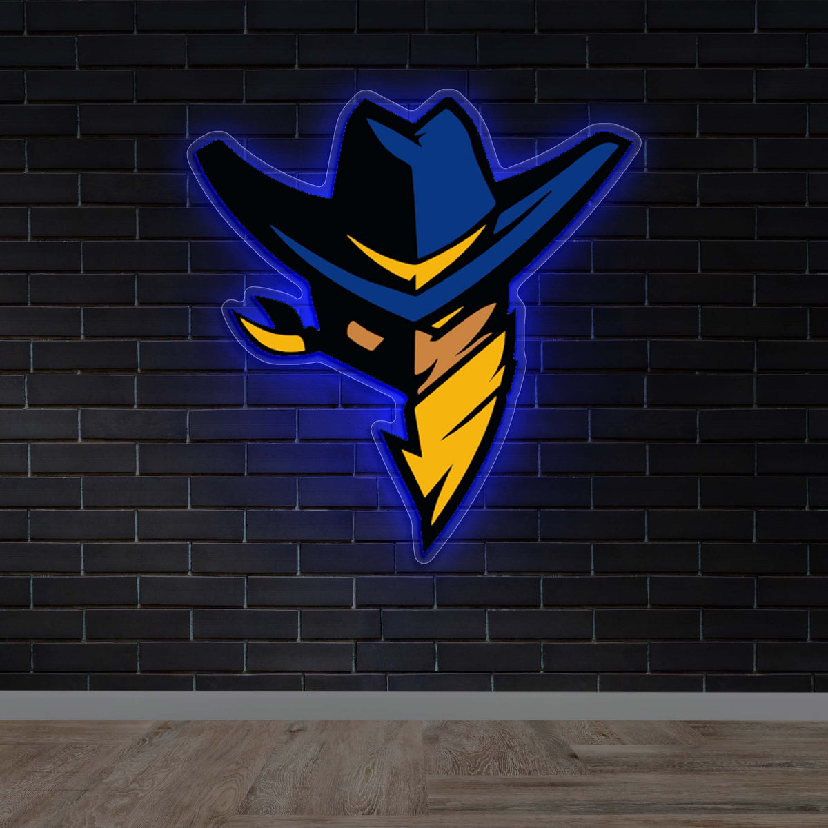 Cowboy Hat with Bandana - Premium Neon Artwork