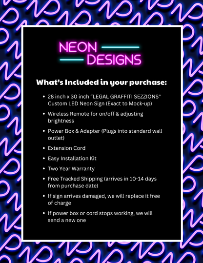 LEGAL GRAFFITI SEZZIONS - Premium Neon Artwork