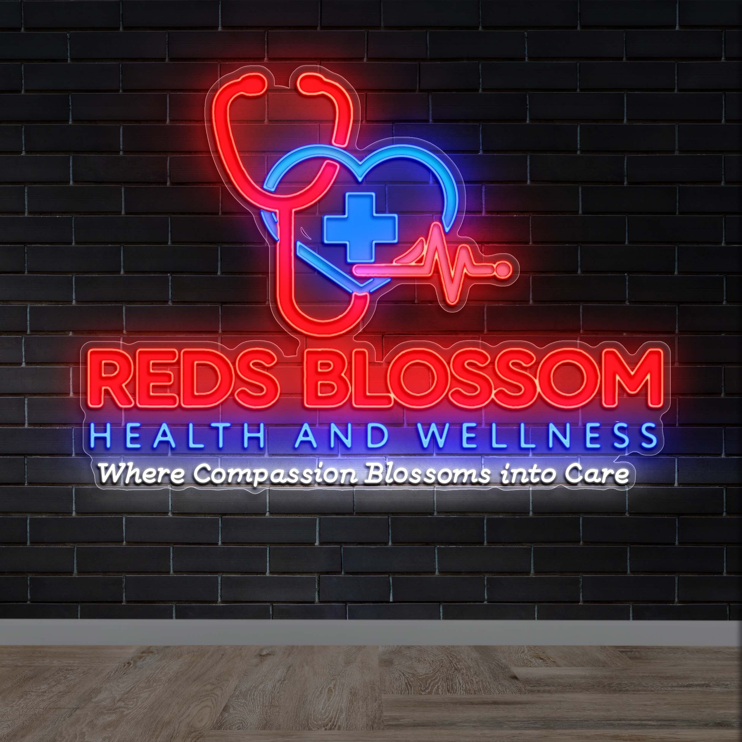 REDS BLOSSOM HEALTH AND WELLNESS - Premium Neon Artwork