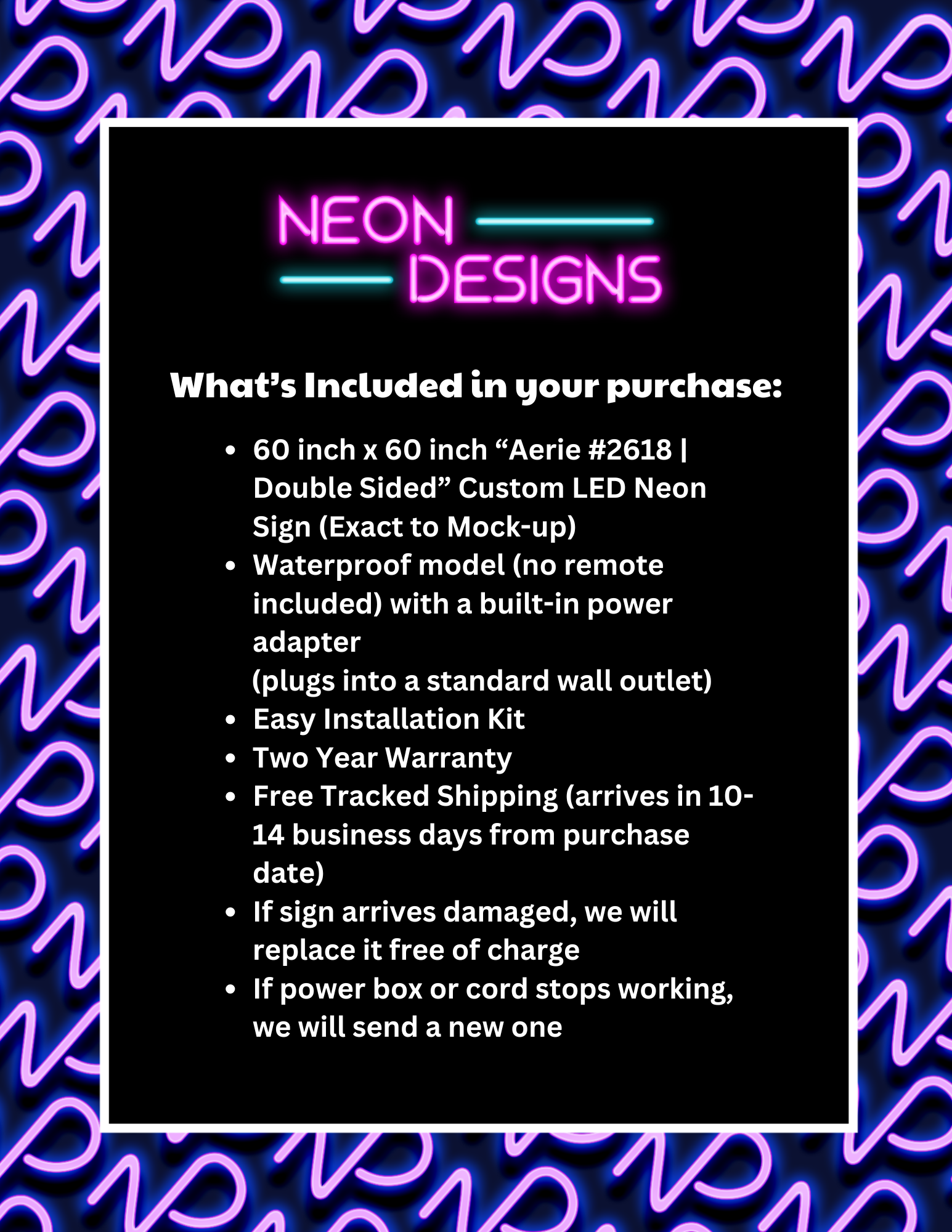 Aerie #2618 | Double Sided - Premium Neon Artwork
