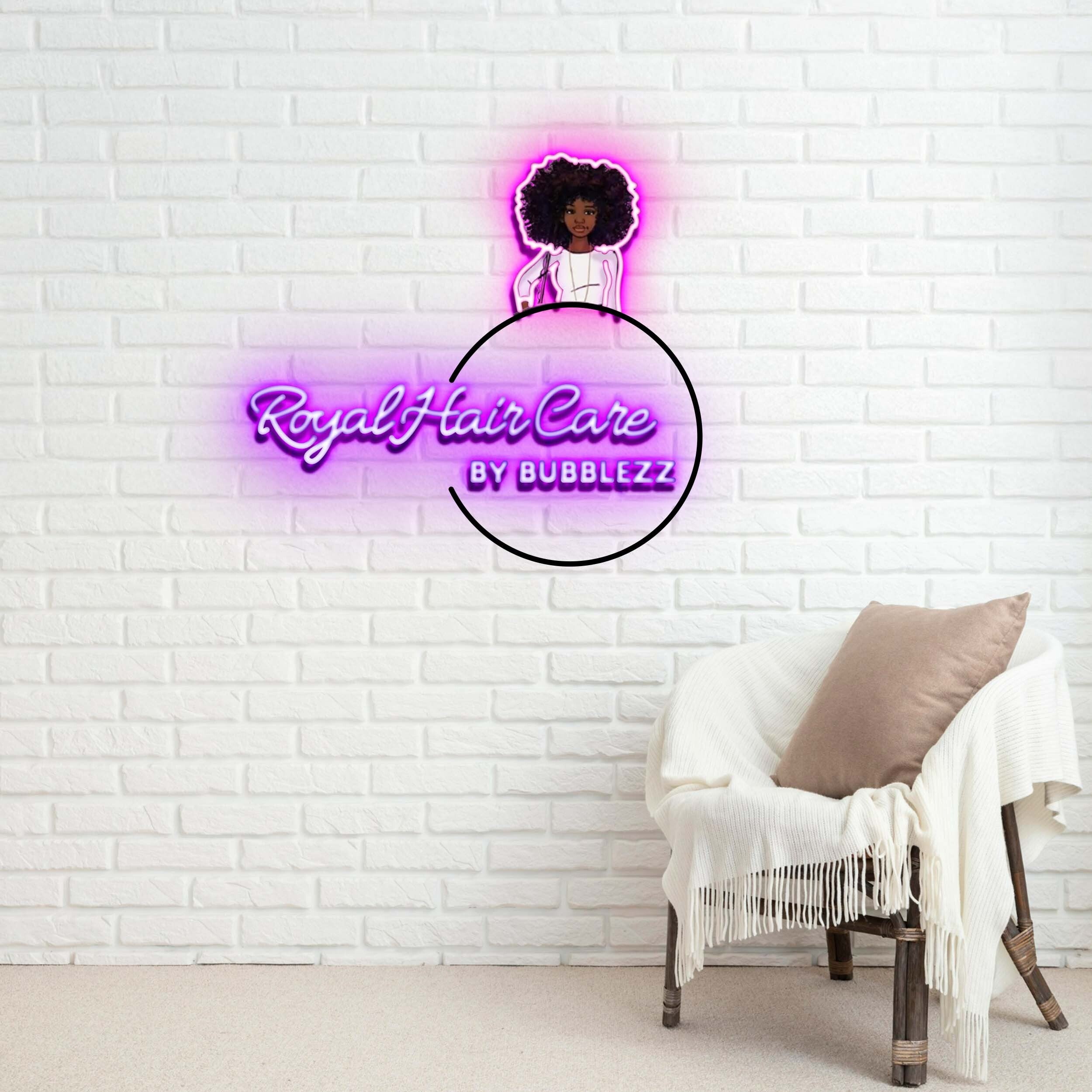 Royal Hair Care - Premium Neon Artwork