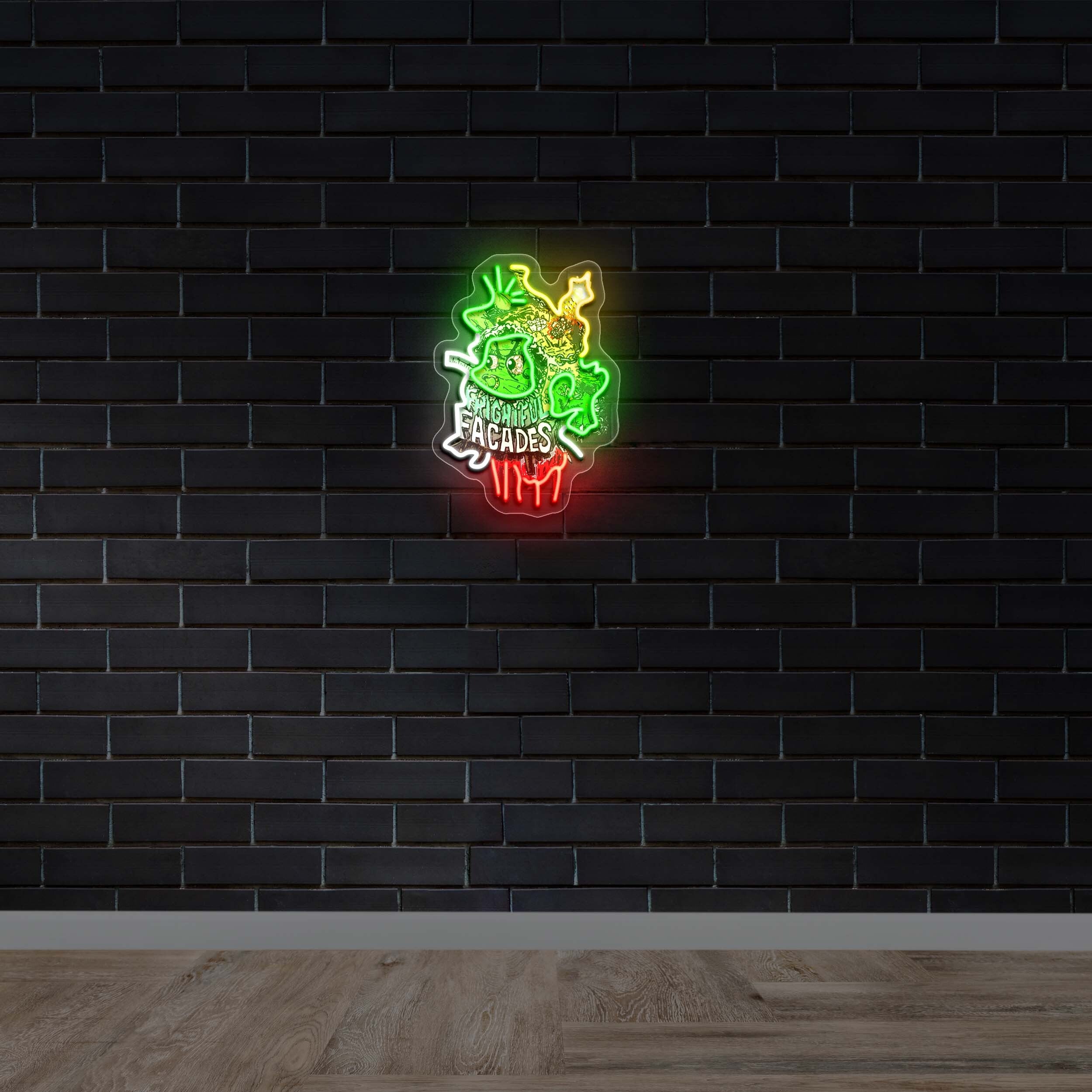 Frightful Facades - Premium Neon Artwork