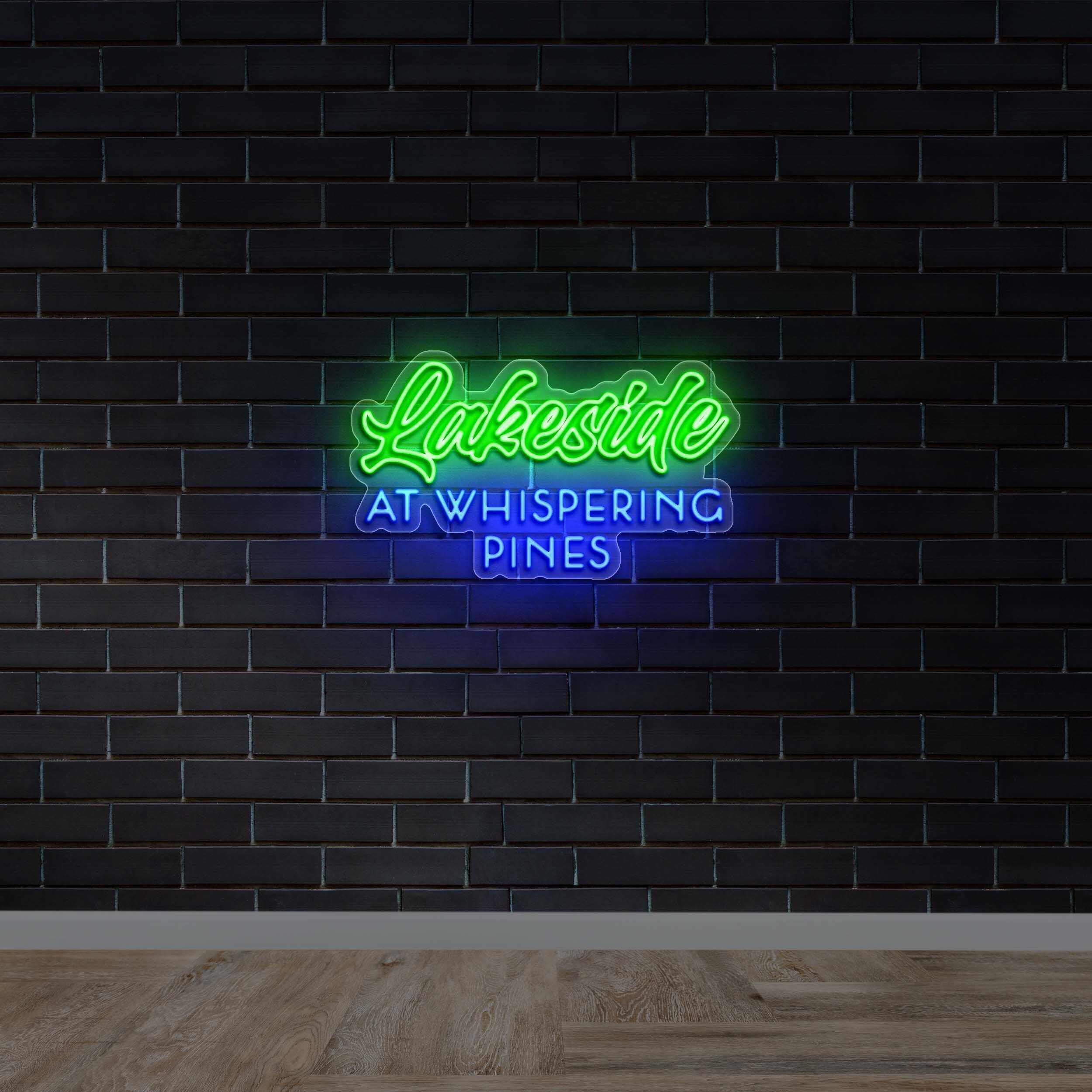Lakeside at Whispering Pines - Premium Neon Artwork