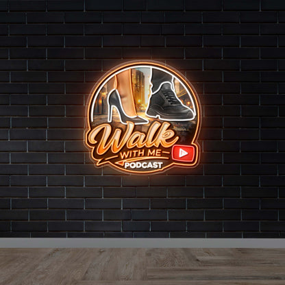 Walk with Me Podcast - Premium Neon Artwork