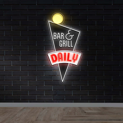 Bar & Grill DAILY - Premium Neon Artwork