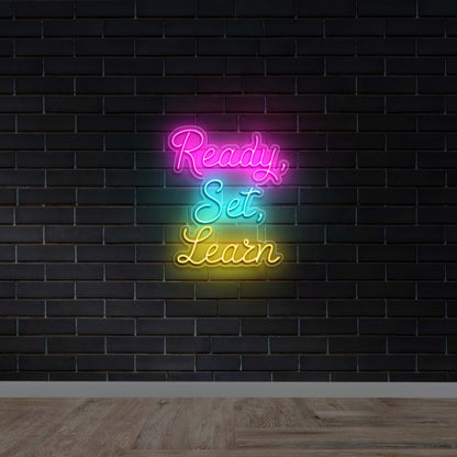 Ready, Set, Learn - Premium Neon Artwork