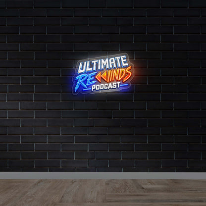 Ultimate Rewinds Podcast - Premium Neon Artwork
