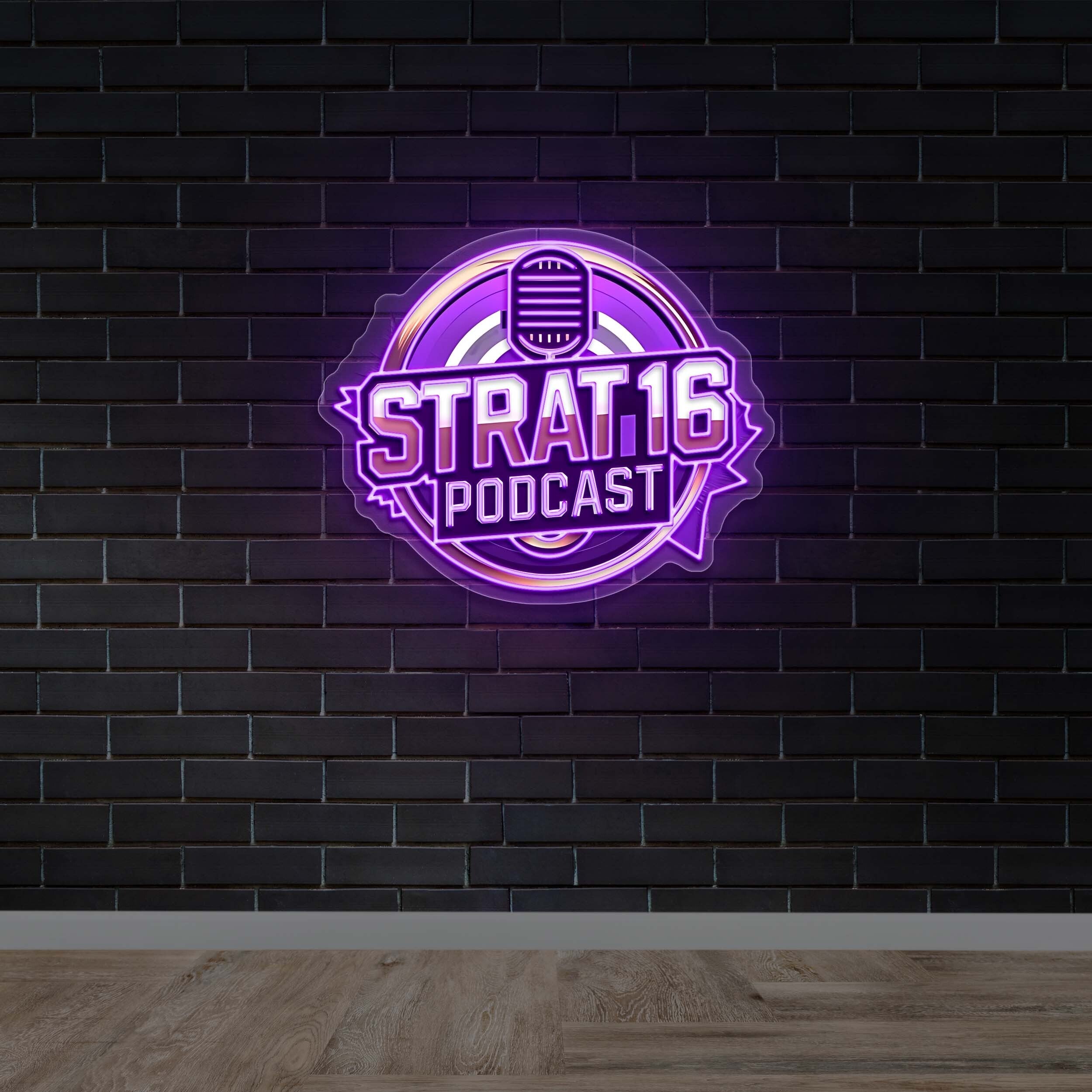 STRAT 16 PODCAST - Premium Neon Artwork