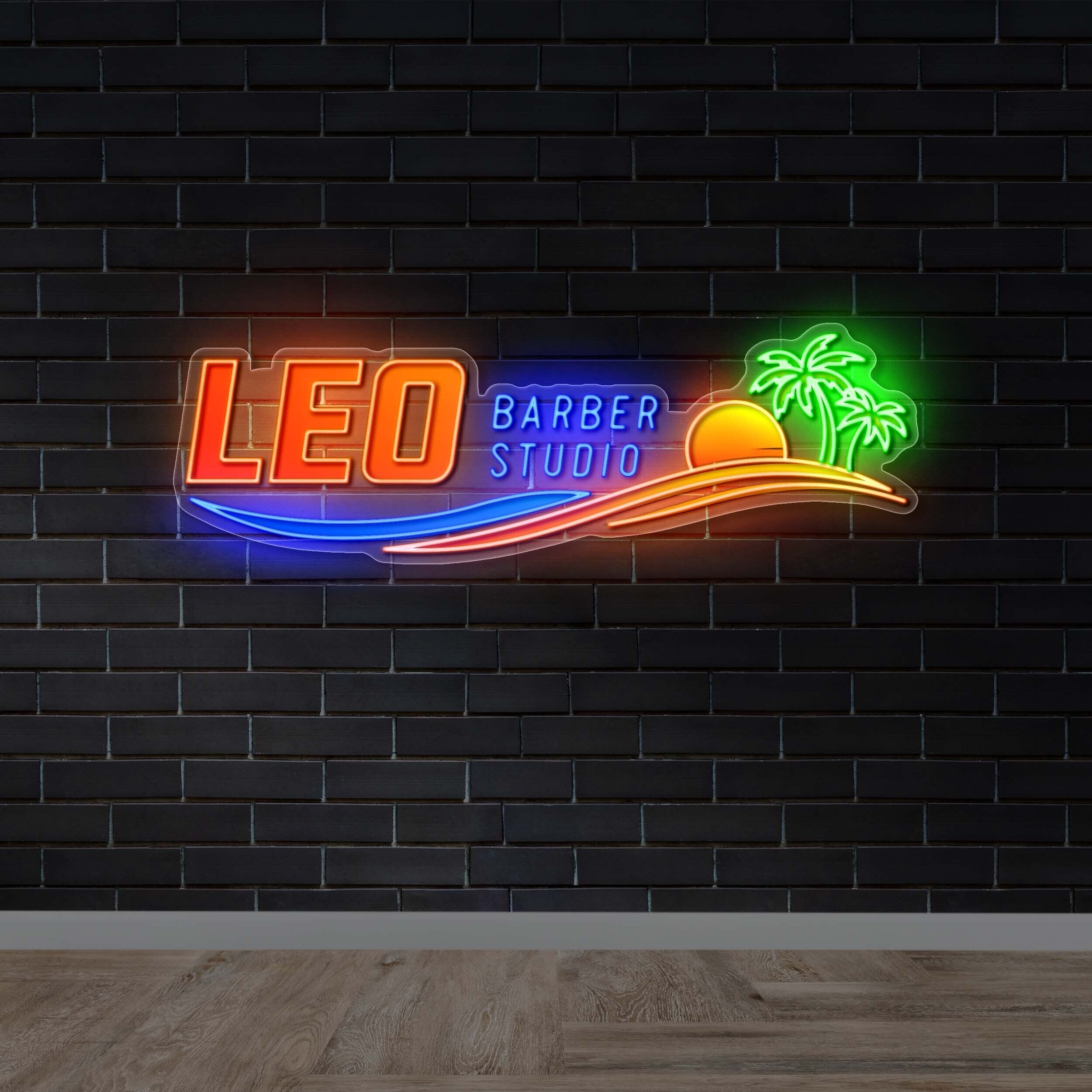 Leo Barber Studio - Premium Neon Artwork