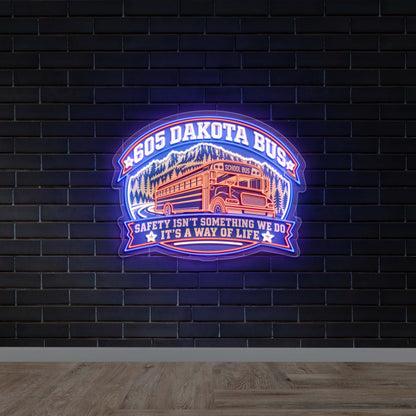 605 Dakota Bus - Premium Neon Artwork