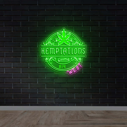HEMPTATIONS WEST - Premium Neon Artwork