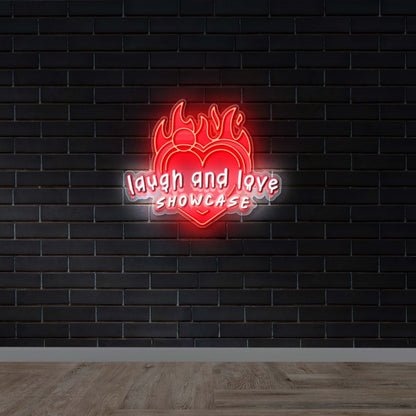 Laugh and Love Showcase - Premium Neon Artwork